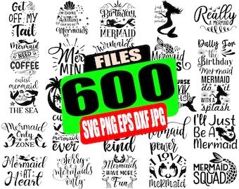 Mermaid SVG Bundle: Birthday for cricut cut file silhouette, cricut, png (120 design)