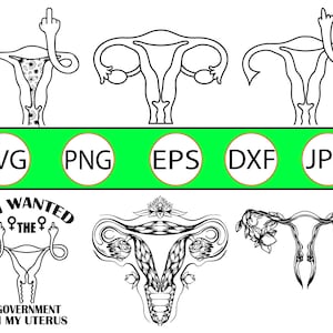 Middle Finger uterus SVG bundle, Women choice SVG, Uterus SVG for cricut, Angry uterus, Mind Your Own, png file, cut file, silhouette