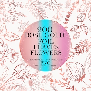 Rose Gold Zweige Folie Blätter PNG Bundle, Rose Glitter Blätter, Rose Gold Blumen, tropisches botanisches Blatt, Florale Elemente, png, Clipart