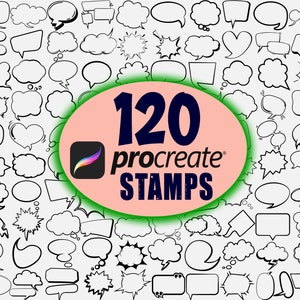 Sprechblase Procreate Stempel, Sprechblase Stempel, Manga Anime Stempel, Sprechblase Pinselset, Gedankenstempel, Comic Bubble Stempelset
