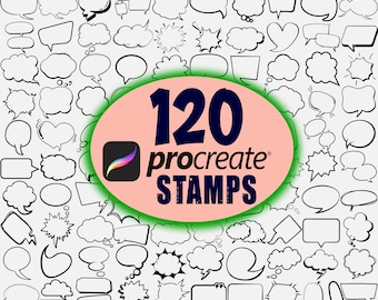 120 Manga Anime Speech Bubble Procreate Stamps Brushset