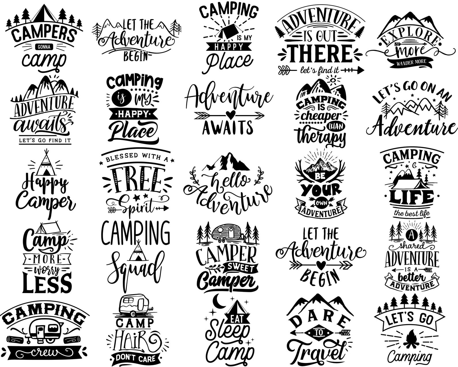 120 Design Camping SVG Bundle Camper SVG Files for Cricut Etsy Canada