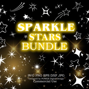 150 Sparkle Stars SVG-bundel, Stars SVG, Bright Stars, Galaxy Stars SVG, bestanden voor cricut, silhouet, hemelse sterren, Instant Download