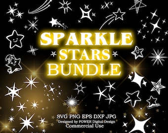 Sparkle Stars SVG Bundle: Galaxy Celestial Designs (Instant Download)