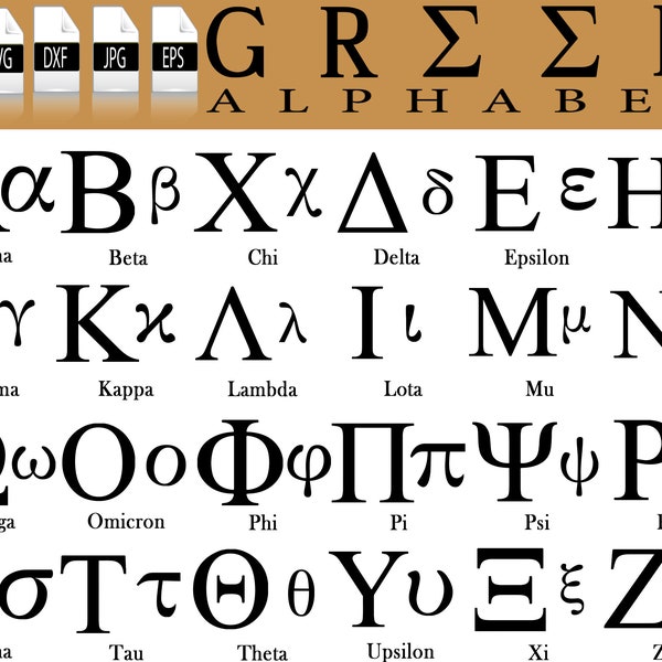 Greek Alphabet Font SVG Bundle, Greek letters SVG, Fraternity Sorority, Greek College, cut files, cricut, PNG file, silhouette, clipart