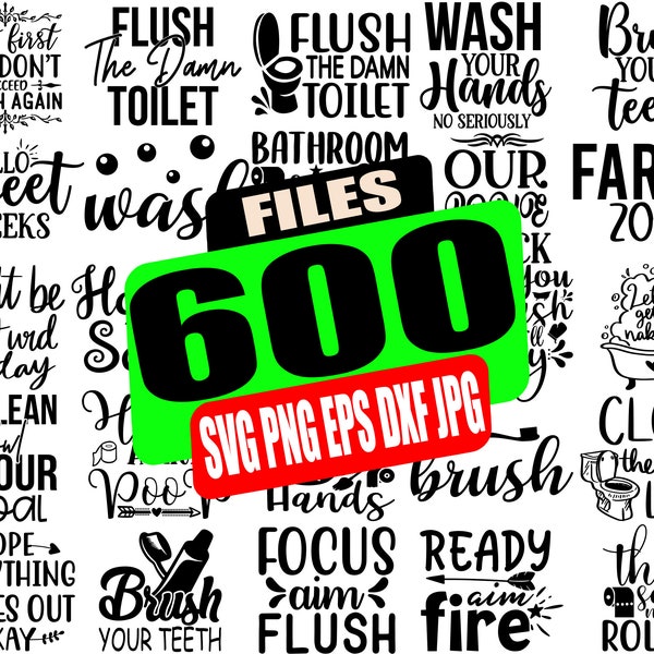 600 Files Bathroom SVG files for cricut, Bathroom quotes SVG, Bathroom sign SVG, bathroom funny svg, cut file, cricut, png, silhouette