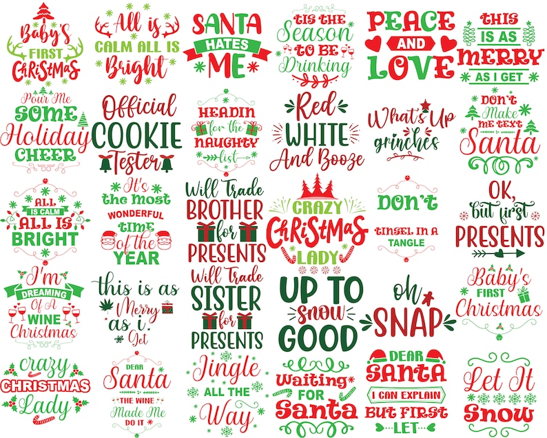 Funny Christmas SVG Bundle, Merry Christmas svg ornaments, christmas ornaments svg file, funny christmas svg for cricut, merry christmas png image 3