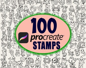 100 Procreate Stamps Animal: Hand-Draw Woodland Brush set