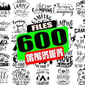 120 Design Camping SVG Bundle, Camper SVG files for cricut, Camp life SVG png, camping mugs png, cut file, clipart, silhouette