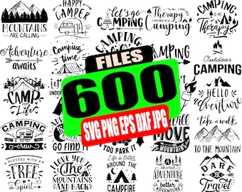 Camping SVG Bundle: Van Life Camper Mugs Designs (Digital Download)