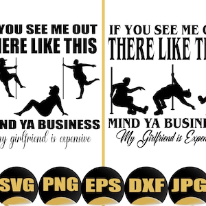 Chubby Pole Dance SVG: "Mind Ya Business" Funny Cut File