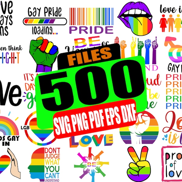 500 fichiers Bundle SVG citations LGBT, fichiers SVG Gay Pride, svg lesbienne, fichier de coupe arc-en-ciel lgbt, fichier cricut svg lgbt, fichier coupé, fichier png