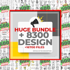 8300 Designs RIESIGE SVG PNG Bundle, kommerzielle Nutzung, sofortiger Download, Cricut, cut Datei, druckbar, bereit zum Drucken, Power Digital Design