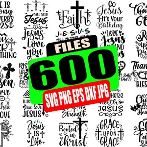 Christian SVG Bundle: Jesus, Bible Verse, Religious Designs (Digital Files)