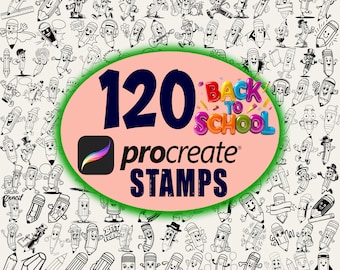 120 Back to School Pencil Stamps: Procreate Brushset (Digital Download)