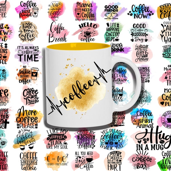 120 Coffee Mug Sublimation Designs, Funny Saying Mug Wraps, PNG Files, Sublimation Printing, Commercial Use, instant download, Printable