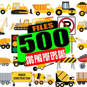 Arquivos SVG de construção, caminhão de construção SVG, escavadeira SVG, arquivo svg de escavadeira, veículo de construção svg, arquivo png, arquivo cortado, arquivo cricut