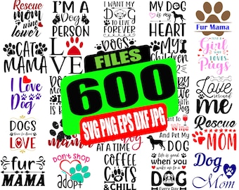 Dog Quotes SVG Bundle: Dog Mom Designs (600 Files)