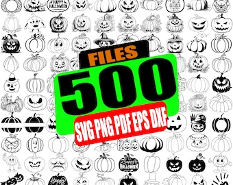 Pumpkin Face SVG Bundle: Halloween Cut Files (500 Files)