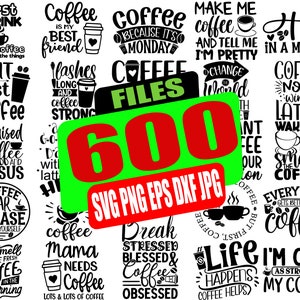 Pacote SVG de café, arquivo SVG de citações de café, SVG engraçado de café, svg de café para silhueta cricut, arquivo cortado, arquivo cricut, png, caneca svg