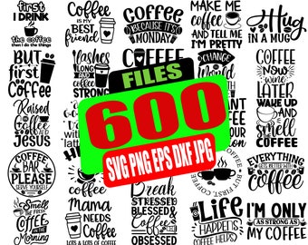 Coffee SVG Bundle, Coffee Quotes SVG file, Coffee funny SVG, coffee svg for cricut silhouette, cut file, cricut file, png, mug svg
