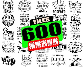 Family Quotes SVG Bundle: 120 Designs (Digital Files)