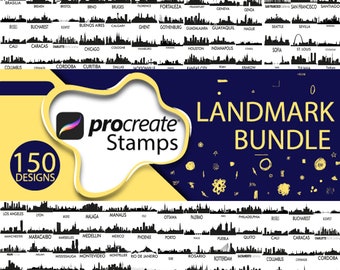 Landmarks Procreate Stamps: Cityscapes Brush Set (Instant Download)
