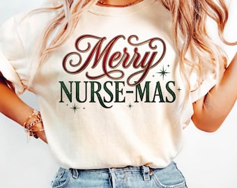 Enfermera Feliz Navidad PNG: Diseño de sublimación, Enfermería Divertida (Descarga instantánea)