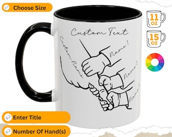 Custom Holding Hand Mug, Nameful Mug, Person Mugs Text, 11 and 15 Oz