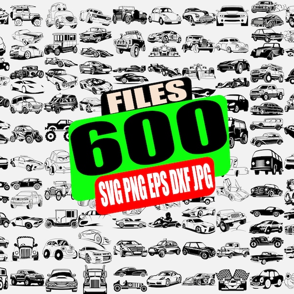 120 Car SVG files for Cricut, Vintage CAR SVG, Classic Car svg, Race Car svg, vehicles cute car, Retro Car, Sports car, silhouette, png file
