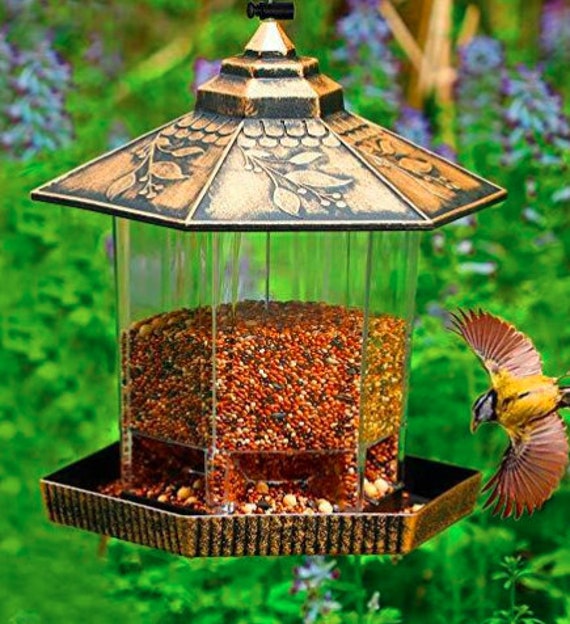Wild Bird Feeders Vintage Squirrel Proof Hanging Feeder Seed Food Garden Outdoor 