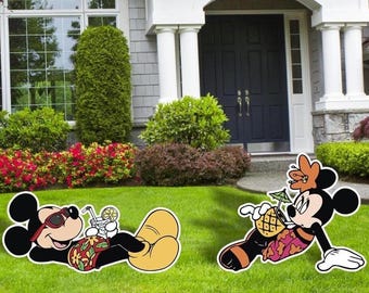 Mickey and Minnie Pool Party Decor, Mickey Party Decor, Mickey and Minnie Cutouts, Pool Party Decor, Pool Birthday Party, Mickey Party Decor