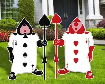 Alice in Wonderland Party decor, Card Soldiers Cutouts, Card Guards Cutouts, Alice Birthday Decor, Alice Cutouts, Halloween Decor