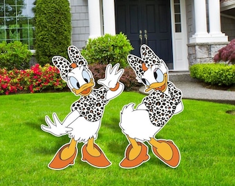 Daisy Leopard Animal  Prints Cutouts, Cartoon Cut Outs, Birthday Party Decor, , Daisy Cutouts, Yard Art, Yard Signs, Outdoor Decor,