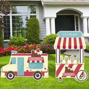 Ice Cream Truck Cut outs Outdoor decoration Sign Yard Sign Party Decoration Ice Cream Party Décor Pool Party Décor
