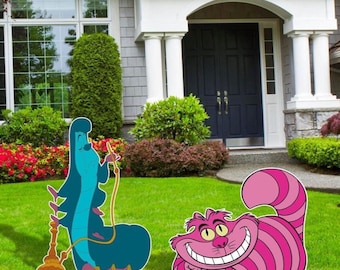 Alice in Wonderland, wonderland Party Decor, Caterpillar, Cheshire, Cutouts, Outdoor Decor, Yard Sign, Alice, Birthday Party Decor, Absolem