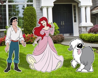 Little Mermaid Cutouts, Princess Ariel, Price Eric, Cartoon Cutouts, Birthday Party Decor, Halloween Décor, Outdoor Decor