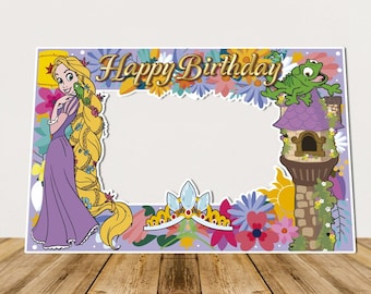Rapunzel Photo Booth, Rapunzel Party Decor, Happy Birthday sign, Personalized Sign, Rapunzel Cutouts, Yard Sign, Cartoon Cutouts.