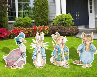 Peter Rabbit Cutouts,  Baby Shower Cutout, Birthday Party decor, Gender Reveal, Party Decor, Cartoon Cutouts