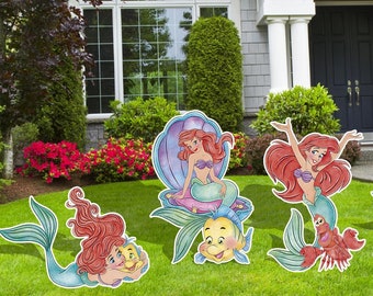 Little Mermaid Party decor Cutouts, Princess Ariel Water Colors, Little Mermaid Cutouts, Ariel Party Decor, Eric, Ursula, Flounder, Hallowee