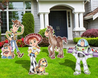 Toy Story water Color Party Decor Cutouts,  Yard Signs, Birthday Party Decor, Outdoor Decor, Halloween Decor, Party Props, Buzz Light Year,