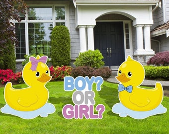 Rubber Ducks, Boy and  girl  Baby Ducks, Gender Reveal, Twins Birthday Party, Outdoor decor, Baby  shower, yard art, Yard Signs, Yard art
