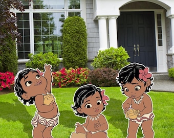 Baby Moana Party Decor Cutouts, Moana Birthday Party Decor, Outdoor Decoration, Pua Cutouts, Hawaiian Luau Décor, Party decor,