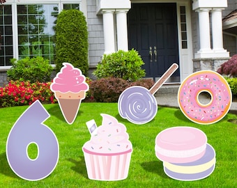 Candies Decoration, Cut Out, Outdoor Decor,  Yard Sign, Party Decor, Yard Art Birthday Party Decoration, Sweet Treats Decor, Macarrun,