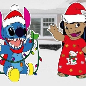 Stitch Christmas Decoration Signs, Stitch Cutouts, Outdoor Decoration Signs, Yard Art, Yard Sign, Christmas Decor, Stitch Christmas Lights bild 2