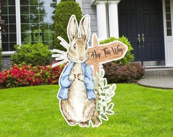 Easter Peter Rabbit Party Decor, Peter Rabbit Hop This Way Cutouts, Peter Rabbit Baby Shower, Personalized Sign, Peter Rabbit Easter,