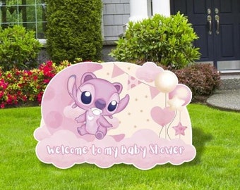 Angel Baby Party Decor Cutouts, Welcome to my Baby Shower Sign, Baby Girl Shower Party Décor, Outdoor Decor, Baby Angel Cutouts
