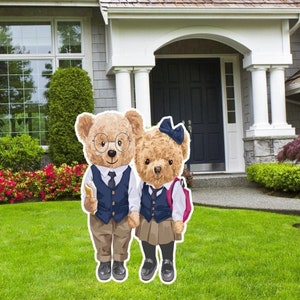 Teddy Bears Back To school Cutouts, Back to School Outdoor Decor, Back to School Sign, Back to School Decor,  Yard Art