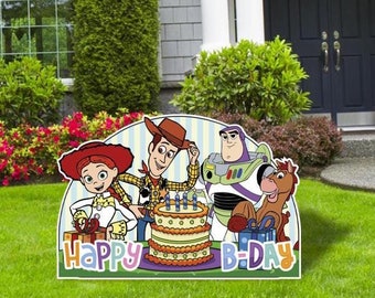 Toy Story Happy Birthday Party Decor, Toy Story Birthday Sign, Yard Sign, Outdoor Decor, Toy Story Cutouts, Toy Story Birthday Party Decor