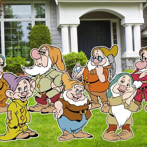 Seven Dwarfs Characters, Birthday Party Décor, Yard Sign, Halloween Decoration, Snow White Characters, Big Sets